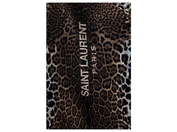 Saint Laurent, Toalla de baño leopardo en camel Castaño - vista 2