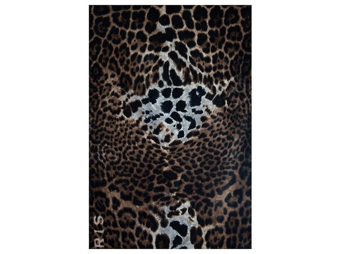 Saint Laurent, Toalla de baño leopardo en camel Castaño - vista 5