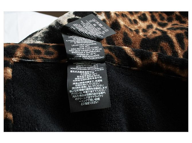 Saint Laurent, Toalla de baño leopardo en camel Castaño - vista 6