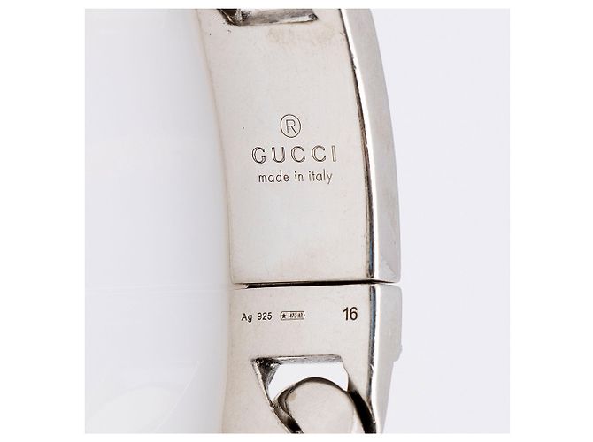 Bracciale a maglie con testa di tigre in argento sterling Gucci Metallico - vista 3