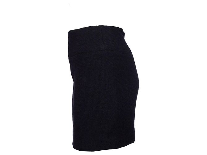 Chanel, Gonna in bouclé nera vintage. Nero - vista 4