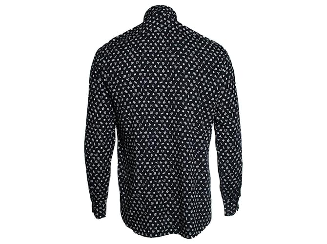Saint Laurent, camicia Constellation in bianco e nero - vista 3
