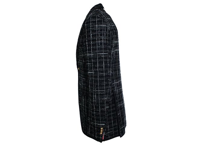 Thom Browne, Giacca in tweed nero - vista 2