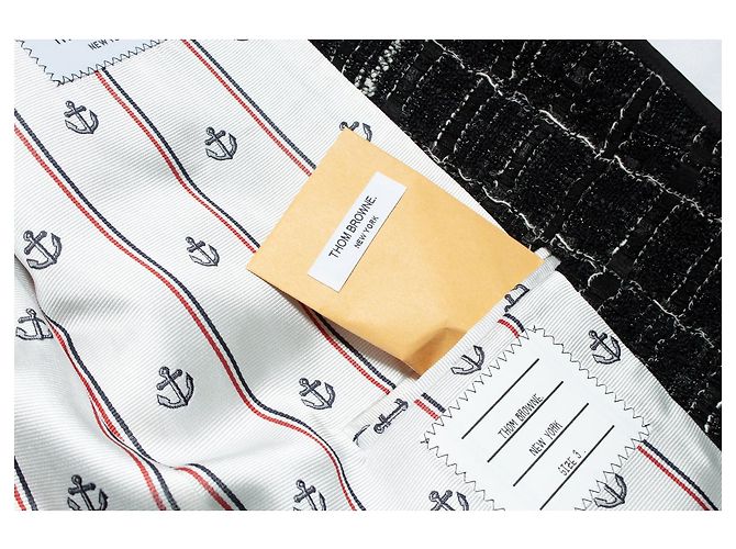 Thom Browne, Giacca in tweed nero - vista 5