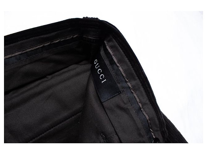Gucci, pantalone in velluto a coste nero - vista 5