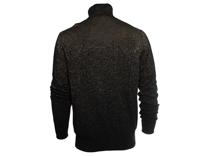 Alexander McQueen, Schwarzer Rollkragenpullover mit goldenem Lurex Mehrfarben - Ansicht 5