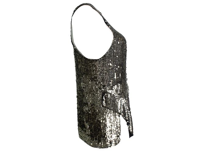 3.1 Phillip Lim Phillip Lim, top de lentejuelas sin mangas Metálico - vista 4