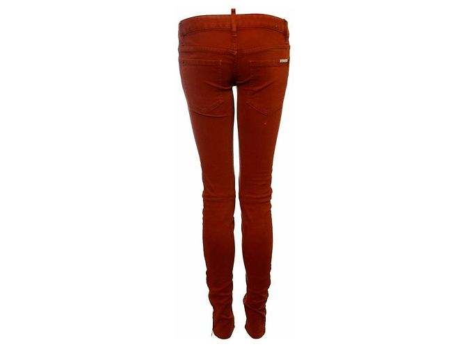 Dsquared2, vaqueros biker naranja/rojo con herrajes plateados en talla IT40/S. Multicolor - vista 3