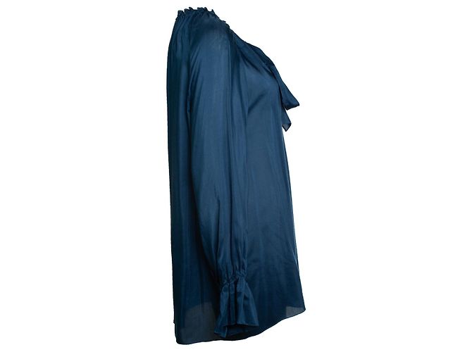 The Row, camicetta blu con fiocco - vista 4