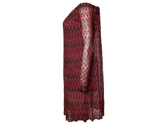 Missoni, abito zig zag rosso, rosa e grigio Multicolore - vista 2