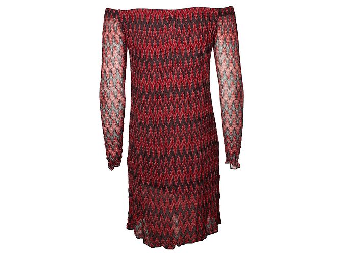 Missoni, abito zig zag rosso, rosa e grigio Multicolore - vista 3