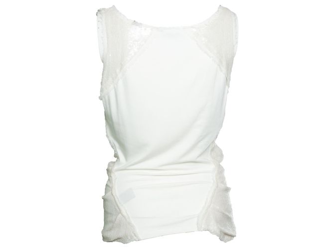 Donna Karan, top sin mangas con lentejuelas Blanco - vista 3