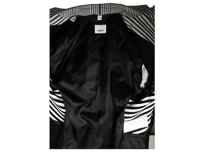 Burberry, blazer a quadri bianco e nero Multicolore - vista 7