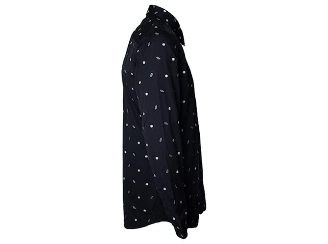 Givenchy, Camicia in cotone nero con ricamo a labbra - vista 3