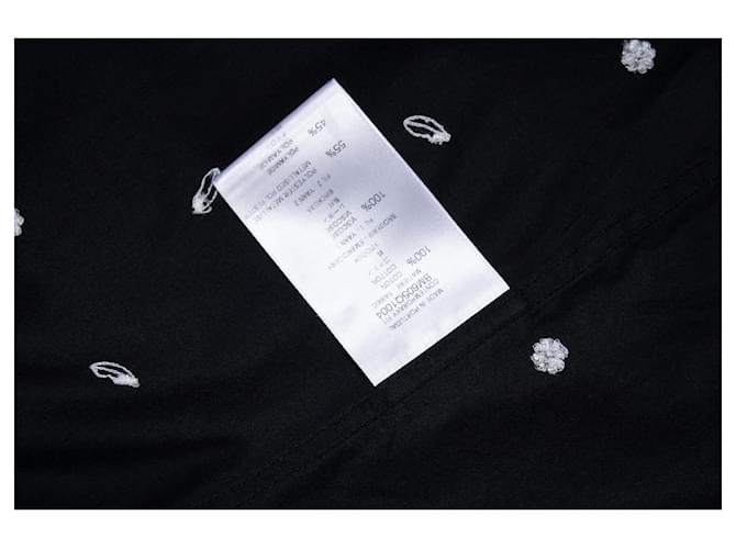 Givenchy, Camicia in cotone nero con ricamo a labbra - vista 6