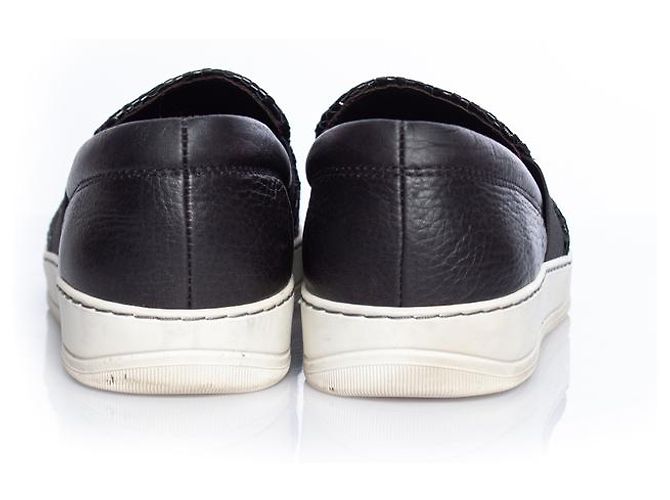 Lanvin, Woven leather slip on sneaker Black - view 3