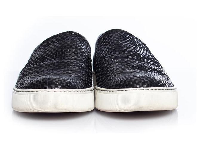Lanvin, Woven leather slip on sneaker Black - view 5