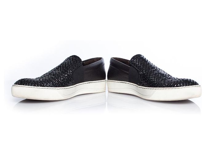 Lanvin, Woven leather slip on sneaker Black - view 6