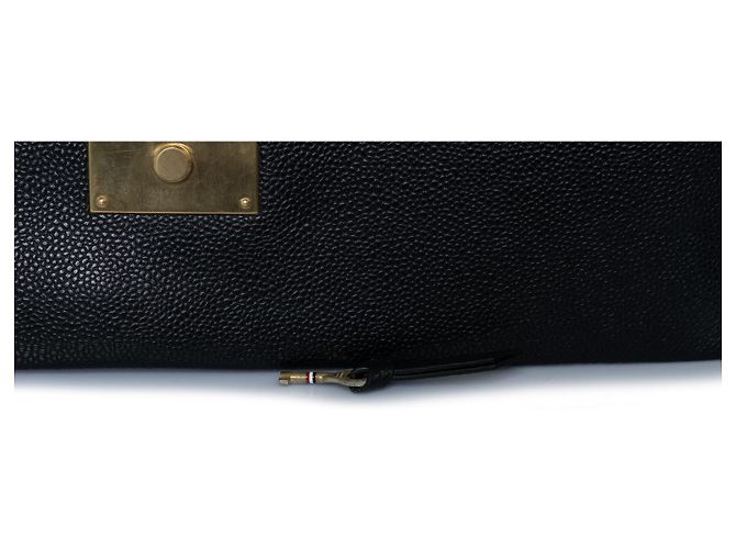 Thom Browne, pebbled leather clutch with wallet Black - view 7
