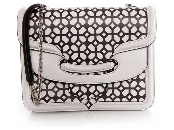 Alexander McQueen, Borsa a tracolla Heroine Black and White. Multicolore - vista 3