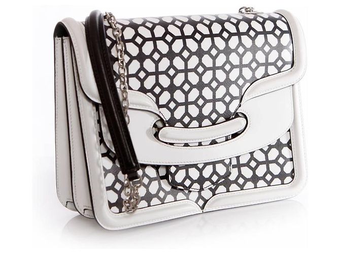 Alexander McQueen, Borsa a tracolla Heroine Black and White. Multicolore - vista 5