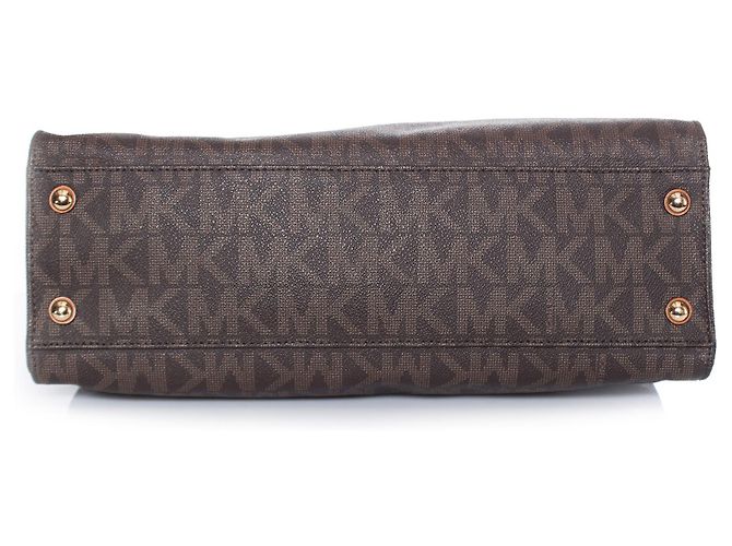 Michael Kors, shopper con monogramma in tela marrone - vista 4