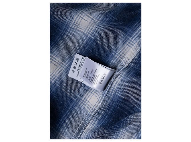 R13, oversized AXL Karo-Flanell-Minikleid Blau - Ansicht 5
