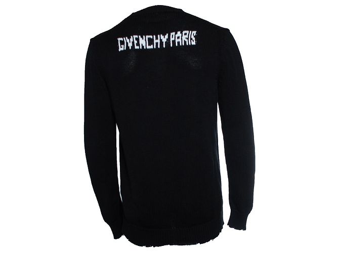 Givenchy, Pull en maille en coton avec logo Noir - vue 2