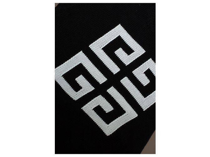 Givenchy, Pull en maille en coton avec logo Noir - vue 8