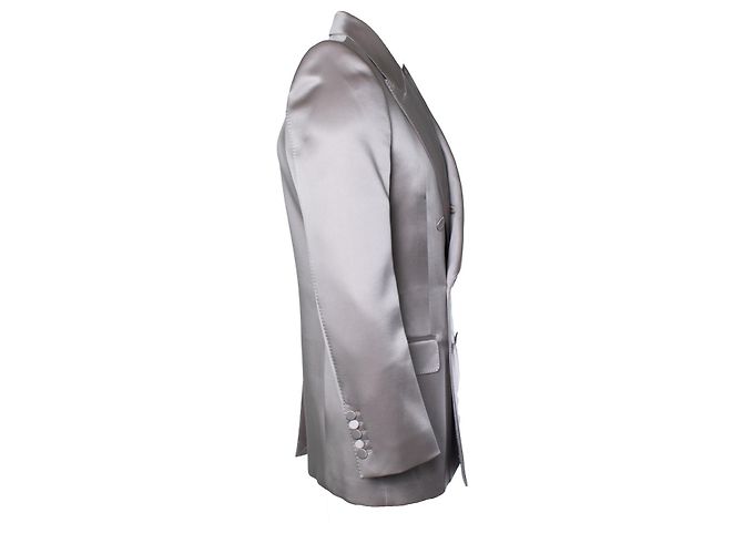 Gucci, zweireihiger Satin-Blazer in Hellrosa Pink - Ansicht 4