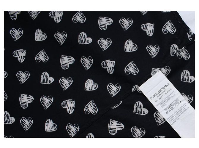 Dolce & Gabbana, camicia nera con stampa Hart Nero - vista 5