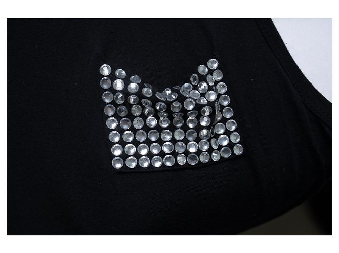 Philipp Plein, top sin mangas con bolsillo de strass Negro - vista 6