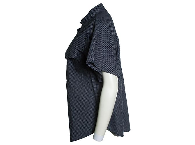 Autre Marque Matin Kurzarmhemd mit Karomuster Blau - Ansicht 2