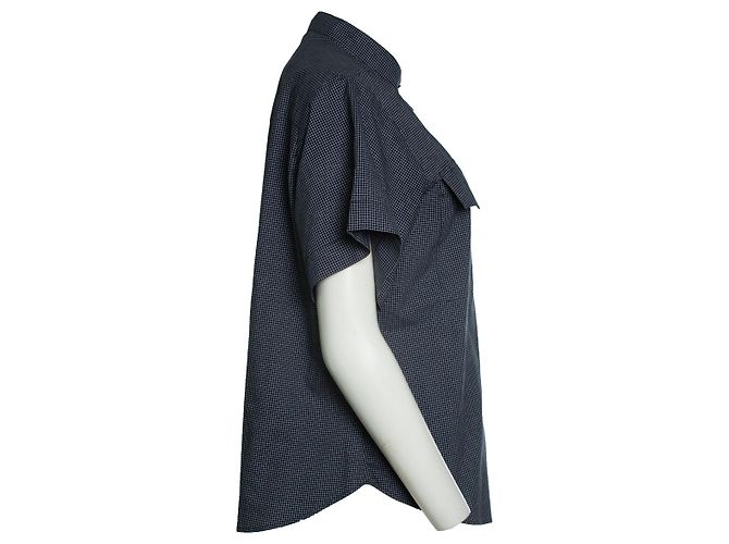 Autre Marque Matin Kurzarmhemd mit Karomuster Blau - Ansicht 4