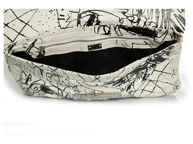 Giuseppe Zanotti, clutch bianco e nero Multicolore - vista 8