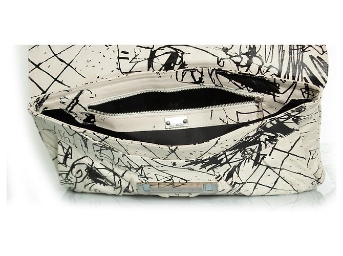 Giuseppe Zanotti, clutch bianco e nero Multicolore - vista 9