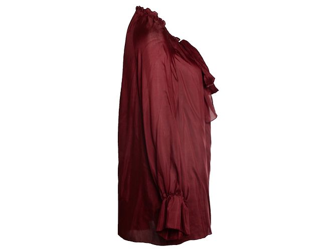 The Row, Weinrote Bluse mit Schleife - Ansicht 3