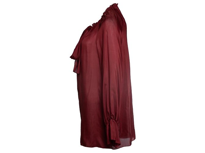 The Row, Weinrote Bluse mit Schleife - Ansicht 4