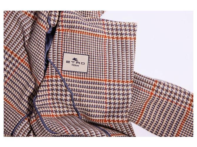 Etro, Kaschmirmantel mit Hahnentratt-Muster. Mehrfarben - Ansicht 7
