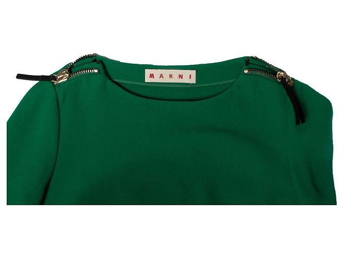 Marni, top de lana verde con cremalleras - vista 6
