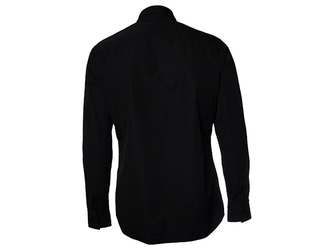 Givenchy, Schwarzes Baumwollhemd mit Logo - Ansicht 3