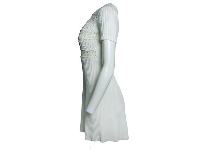 Manoush Kleid aus Häkel- und Strickmaterial, weiß - Ansicht 2