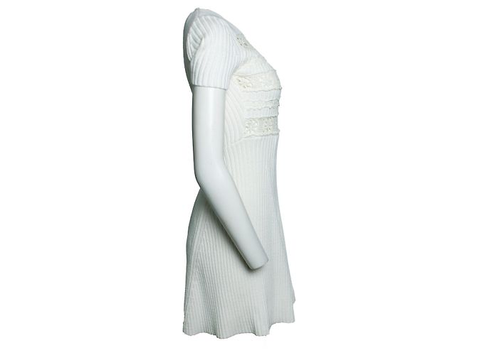 Manoush Kleid aus Häkel- und Strickmaterial, weiß - Ansicht 4