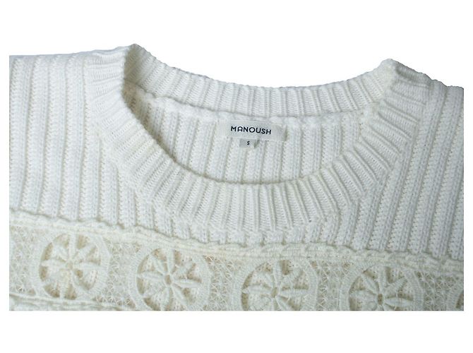 Manoush Kleid aus Häkel- und Strickmaterial, weiß - Ansicht 5