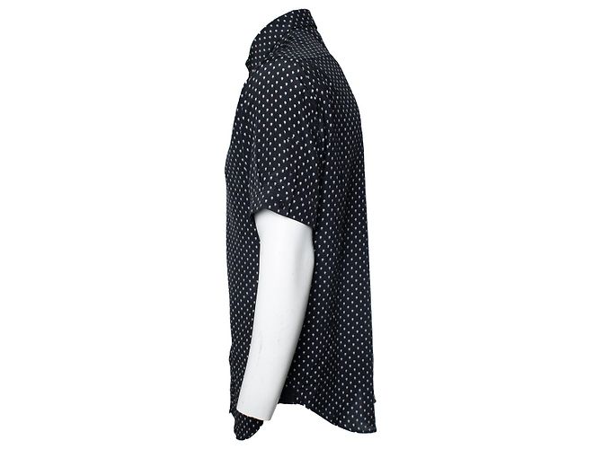 Alexander McQueen, Camicia in seta con stampa di teschio nero - vista 4