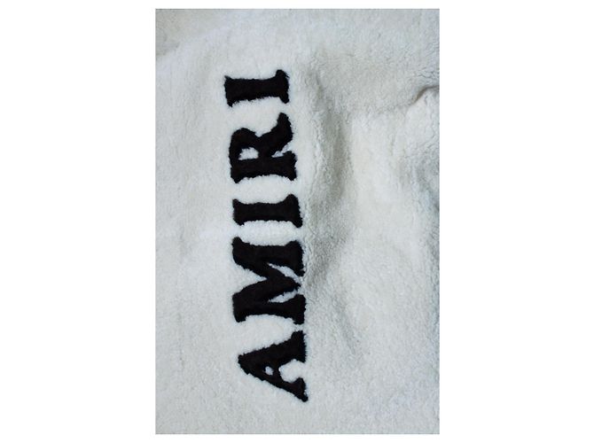 Amiri Shearling-Jacke mit Logo-Print Weiß Roh - Ansicht 5