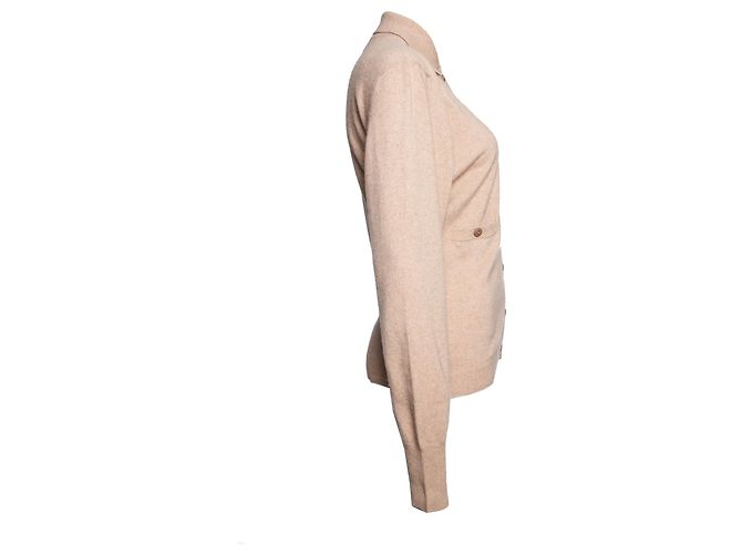 Chanel, Cardigan aus Kaschmir in Camel. Braun - Ansicht 3