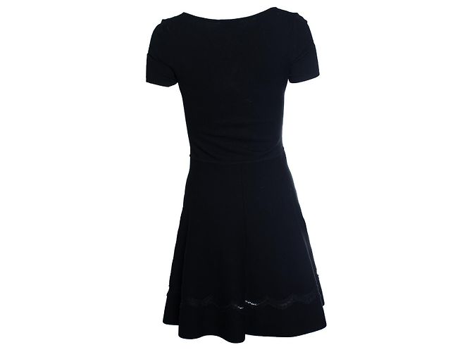 Red Valentino, schwarzes Kleid mit Spitze - Ansicht 3