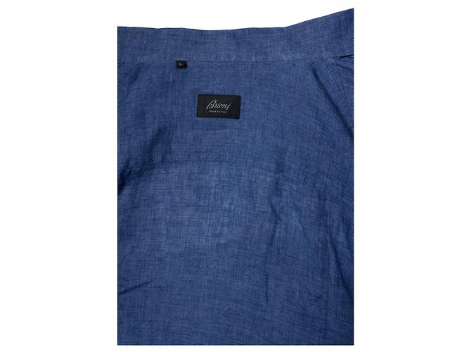 Brioni, Camicia in lino blu - vista 6