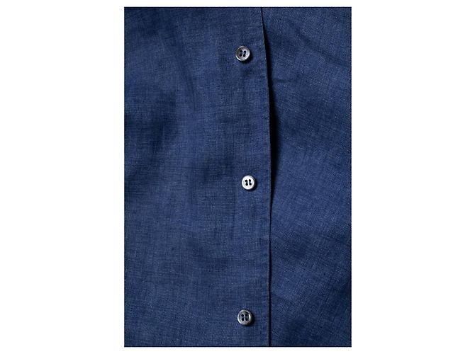 Brioni, Camicia in lino blu - vista 7